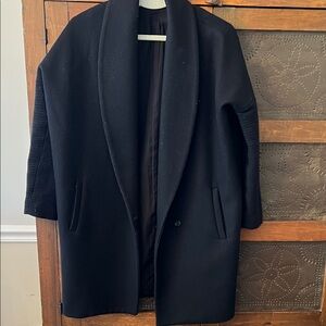 AllSaints Dante Black Wool Coat